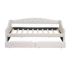 Lit de repos rembourré Whisen de taille Twin XL avec bande LED et 2 tiroirs