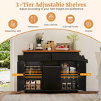 Costway Îlot de cuisine roulant avec poubelle basculante Table d'appoint Blanc/Noir