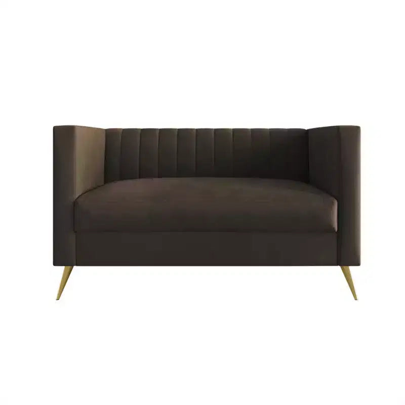 Causeuse en velours blanc à accoudoirs carrés Home Design