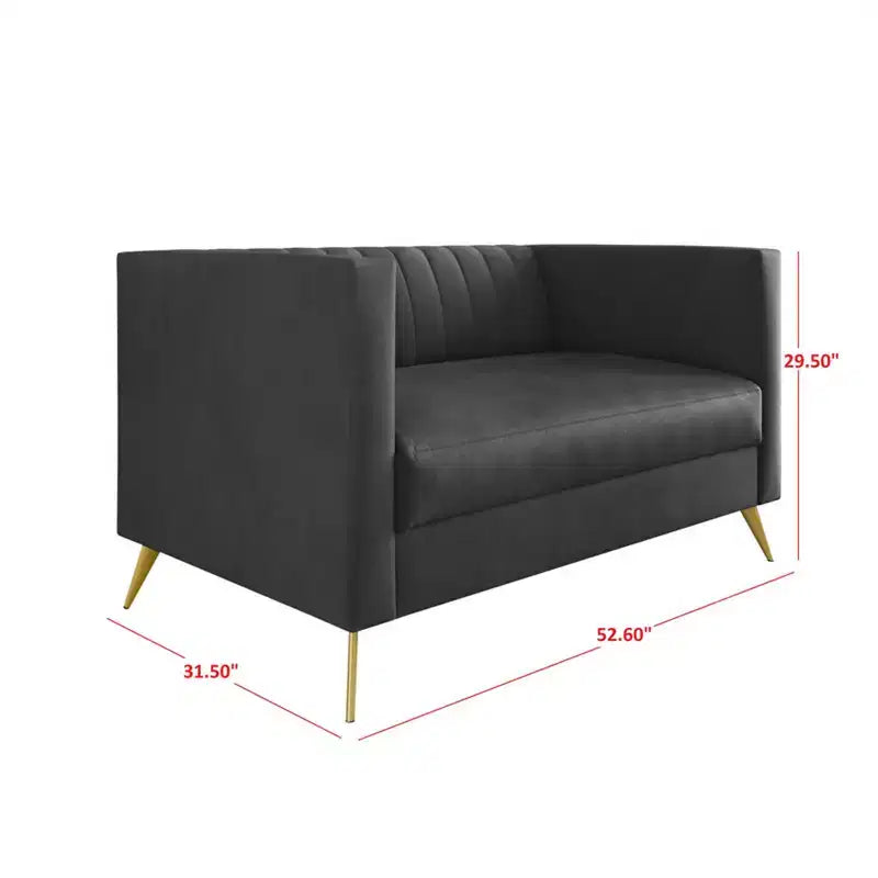 Causeuse en velours blanc à accoudoirs carrés Home Design