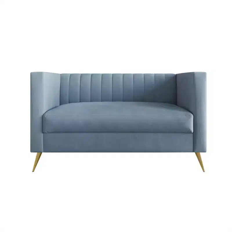Causeuse en velours blanc à accoudoirs carrés Home Design