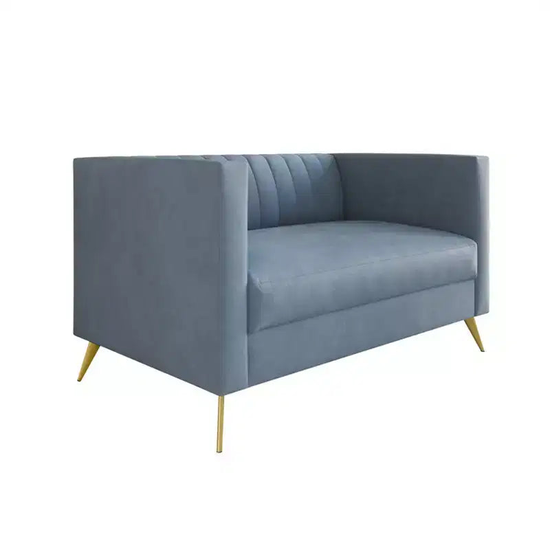 Causeuse en velours blanc à accoudoirs carrés Home Design