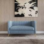 Causeuse en velours blanc à accoudoirs carrés Home Design