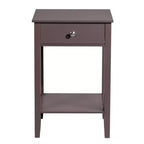 Table de chevet Karl Home 1 tiroir en MDF marron de 46 cm de large
