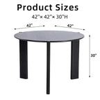 Table à manger ronde en bois massif de 42 po pour salle à manger