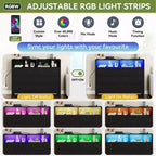 Commode de chambre Zstar 47,2 po à 6 tiroirs avec lumières DEL et station de charge