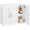 Yaheetech Wall Mounted Cabinet with Three Doors and Adjustable Shelf for Living Room, Laundry Room, Mudroom