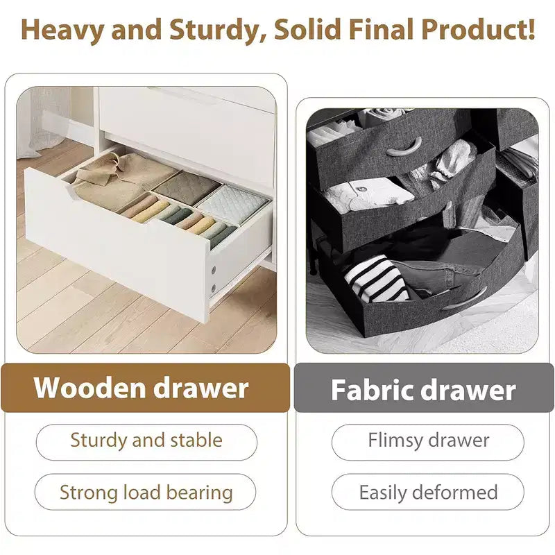 Meuble Commode Vertical avec Rangement, Commode pour Chambre à Coucher, Rangement en Bois pour Couloir, Entrée