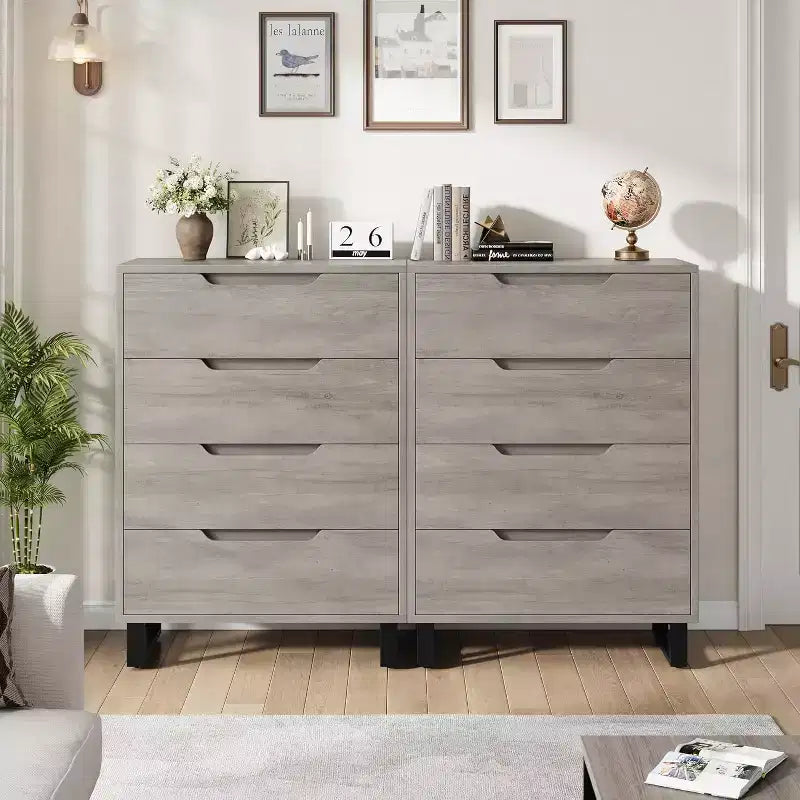 Meuble Commode Vertical avec Rangement, Commode pour Chambre à Coucher, Rangement en Bois pour Couloir, Entrée