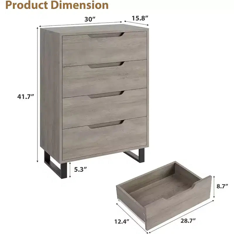 Meuble Commode Vertical avec Rangement, Commode pour Chambre à Coucher, Rangement en Bois pour Couloir, Entrée