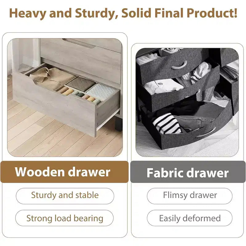 Meuble Commode Vertical avec Rangement, Commode pour Chambre à Coucher, Rangement en Bois pour Couloir, Entrée