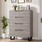 Vertical Drawer Cabinet with Storage, Dresser for Bedroom, Wooden Storage for Hallway, Entryway