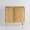 Art Leon Wood Cabinet Sideboard with Textured Door Decoration