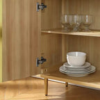 Buffet en bois Art Leon avec décoration de porte texturée