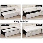 Canapé d'angle en U Dyonery 7 places, canapé-lit modulable, avec lit gigogne, dossier inclinable, rangement, montage sans outils, velours des neiges