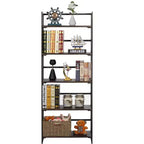 Étagère pliable VECELO, bibliothèque pliable à 5 niveaux, étagère de rangement industrielle en métal pour salon ou chambre, marron