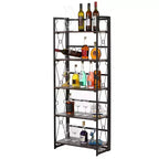Étagère pliable VECELO, bibliothèque pliable à 5 niveaux, étagère de rangement industrielle en métal pour salon ou chambre, marron