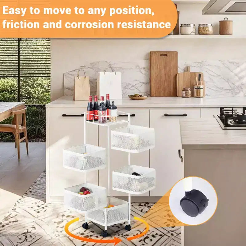 Chariot de Rangement de Cuisine Rotatif à 5 Niveaux GustoWave