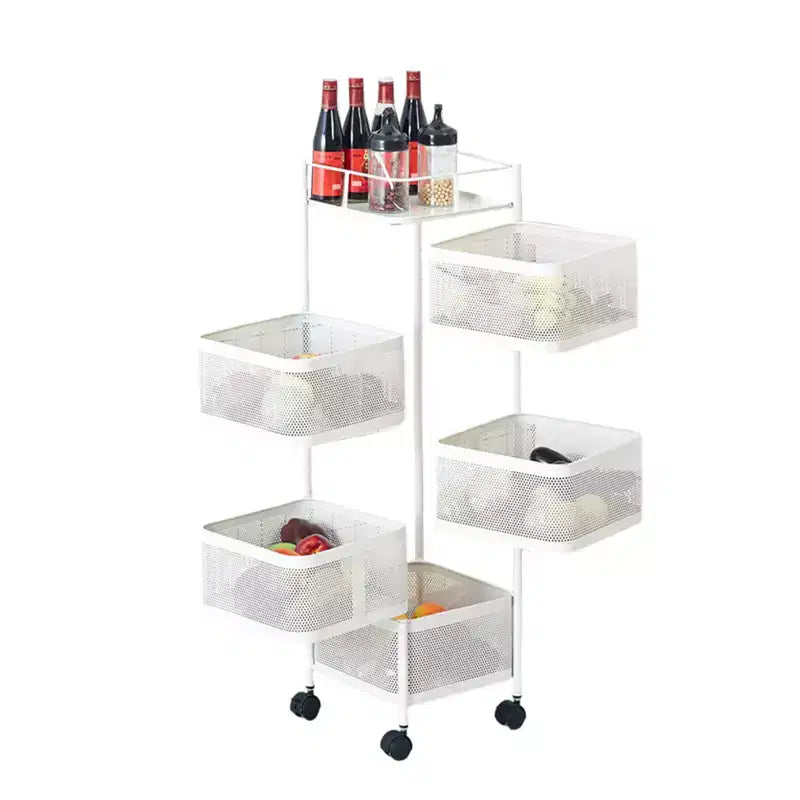 Chariot de Rangement de Cuisine Rotatif à 5 Niveaux GustoWave