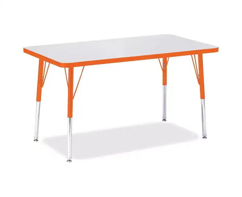 Table rectangulaire Jonti-Craft Berries à hauteur adulte, bord coloré (24 x 36) en orange