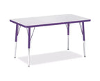Table rectangulaire Jonti-Craft Berries à hauteur adulte (24 x 36) à bord coloré violet