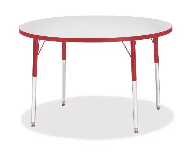 Table ronde Jonti-Craft Berries pour adulte, stratifié gris, 42 x 42 po, rouge