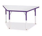 Jonti-Craft Berries Adult-Size Gray Laminate Trapezoid Table (24 x 48) in Purple