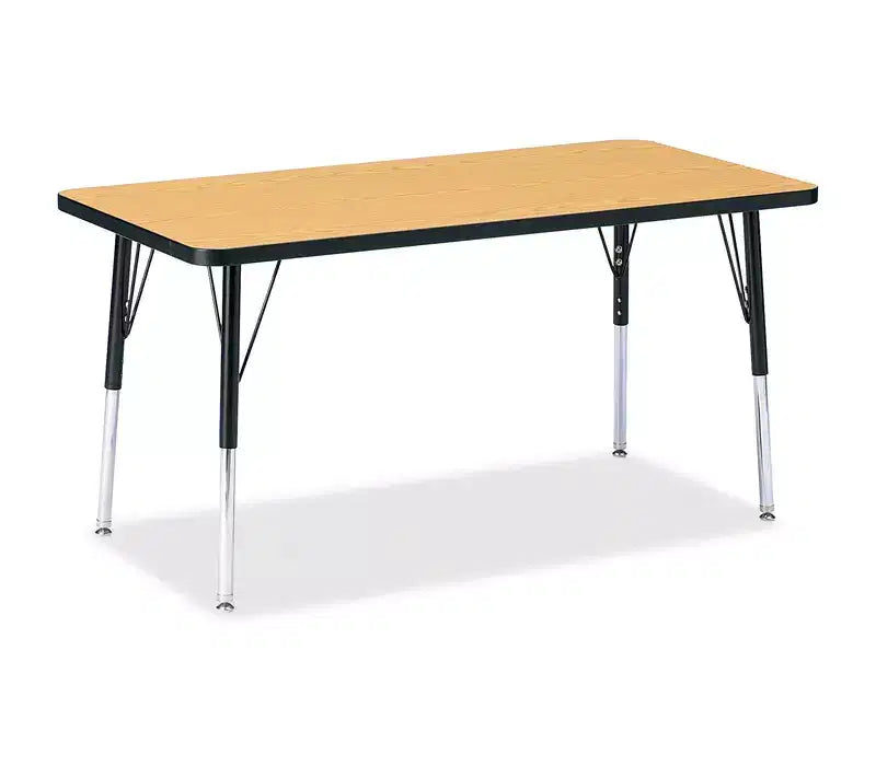 Jonti-Craft Berries Adult Height Color Top Rectangle Table (24 x 48) in Black