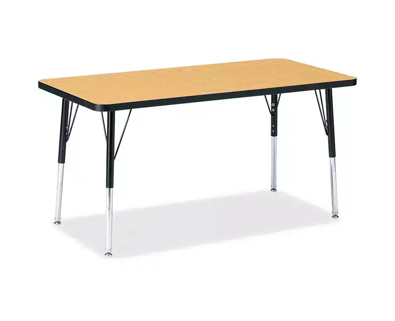 Table rectangulaire Jonti-Craft Berries avec plateau coloré, hauteur adulte (24 x 48) en noir