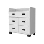 Commode Okak pour chambre à coucher avec double tiroir et 4 tiroirs simples, meuble de rangement en bois pour salon et couloir