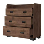 Commode Okak pour chambre à coucher avec double tiroir et 4 tiroirs simples, meuble de rangement en bois pour salon et couloir