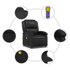 vidaXL Fauteuil de massage inclinable noir - Dossier et repose-pieds réglables pour une relaxation optimale