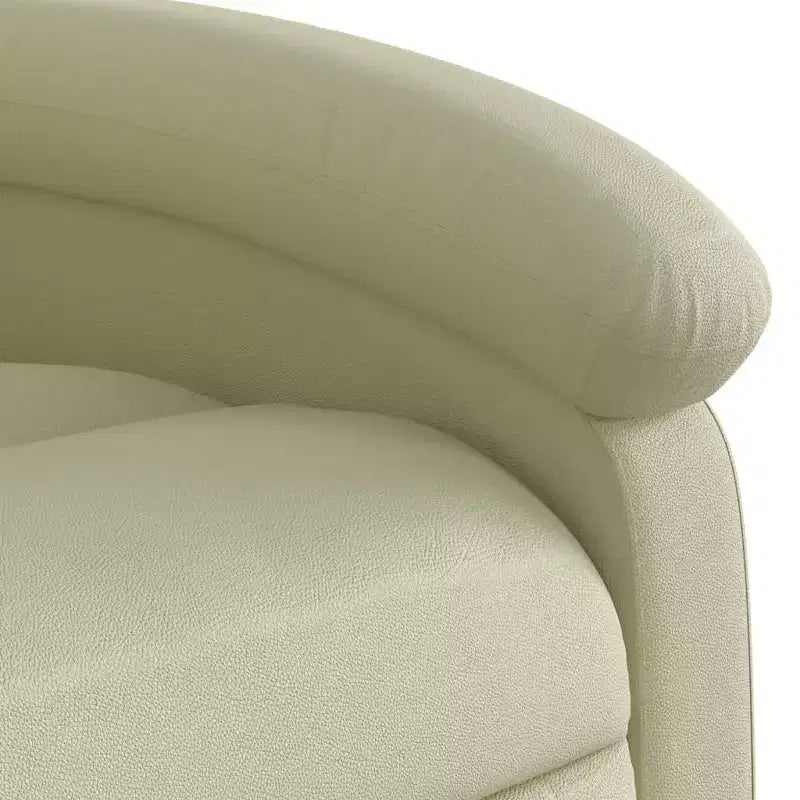 vidaXL Fauteuil inclinable à oreilles Canapé inclinable Mobilier d'assise Cuir véritable - Crème Inclinaison manuelle sans massage