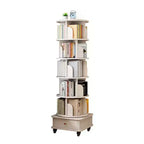 Étagère à livres rotative à 360° à 6 niveaux Chic Crate avec roulettes et tiroir, bibliothèque peu encombrante pour chambre et bureau à domicile
