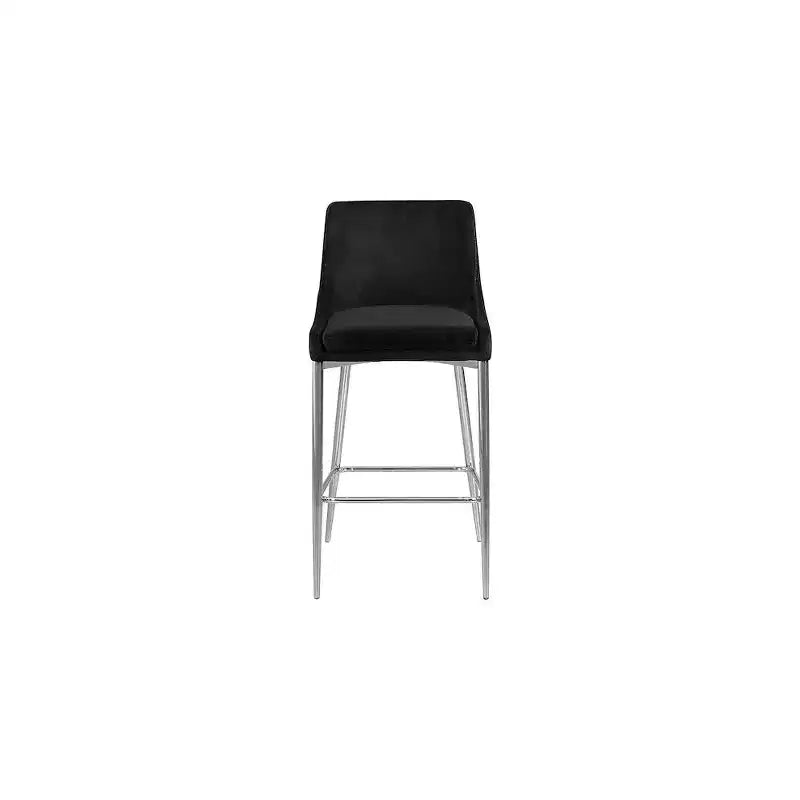 Tabouret Karina en velours noir, lot de 2, Meridian Furniture