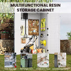 Abri de jardin en résine, 64 pieds cubes. Armoire de rangement extérieure étanche pour garage, outils, coussins de canapé, rangement extérieur