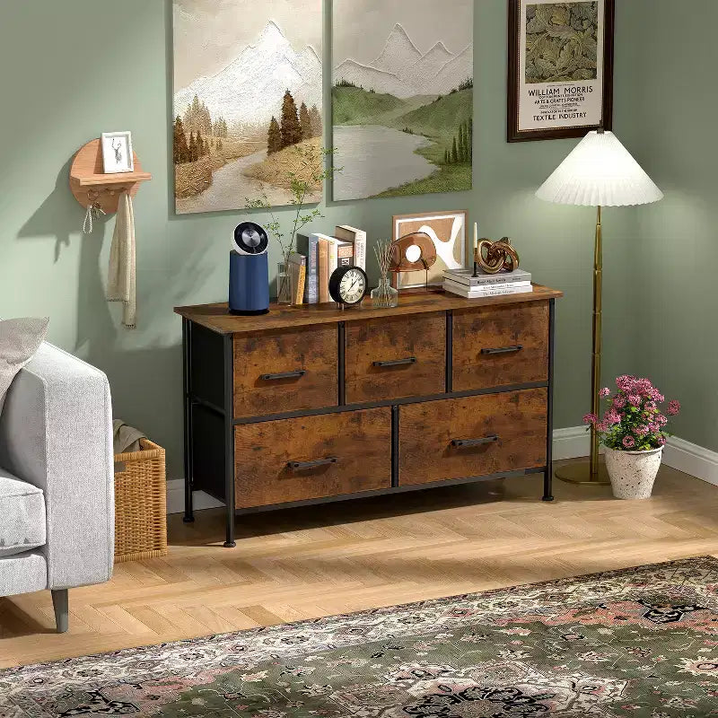 Commode en tissu FDW 5/8/9, commode large avec rangement pour chambre à coucher et salon