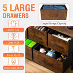 Commode en tissu FDW 5/8/9, commode large avec rangement pour chambre à coucher et salon