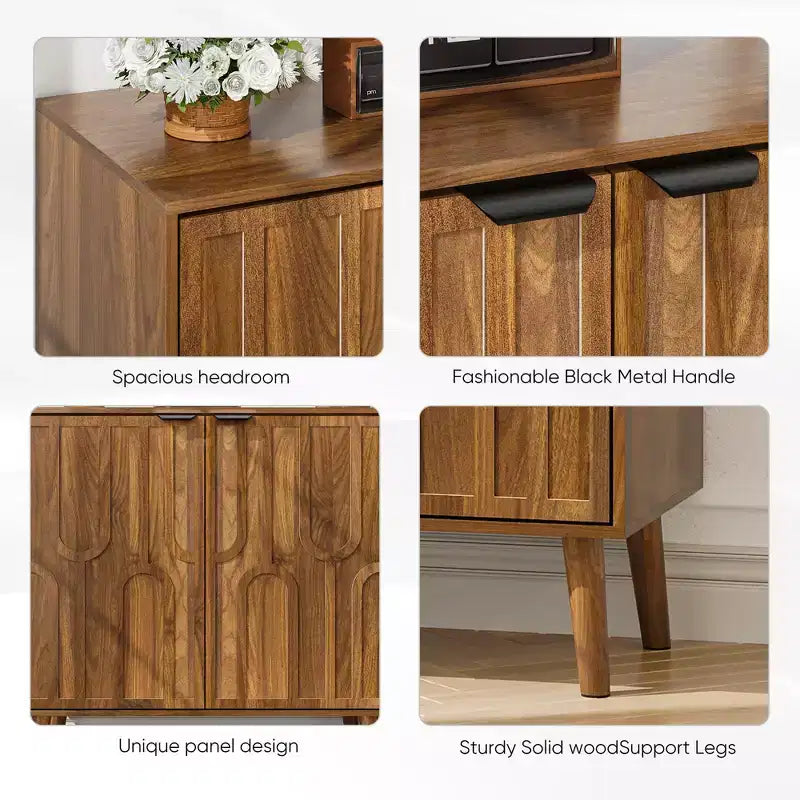 GDFStudio Nilah Armoire de rangement de 80 cm de style maison de ferme avec 2 portes et étagère réglable