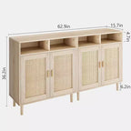 Buffets bahuts en rotin – Meuble de rangement à 2 portes avec étagère, moderne pour salle à manger, meuble de bar à café, 91,44 cm H