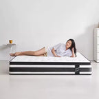 Matelas hybride à ressorts ensachés individuels en mousse à mémoire de forme Certipur-US avec housse respirante, 30,5 cm, très grand lit