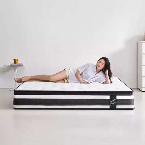 Matelas hybride à ressorts ensachés individuels en mousse à mémoire de forme Certipur-US avec housse respirante, 30,5 cm, très grand lit