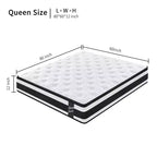 Matelas hybride à ressorts ensachés individuels en mousse à mémoire de forme Certipur-US avec housse respirante, 30,5 cm, très grand lit
