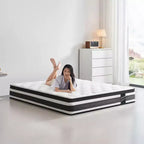 Matelas hybride à ressorts ensachés individuels en mousse à mémoire de forme Certipur-US avec housse respirante, 30,5 cm, très grand lit