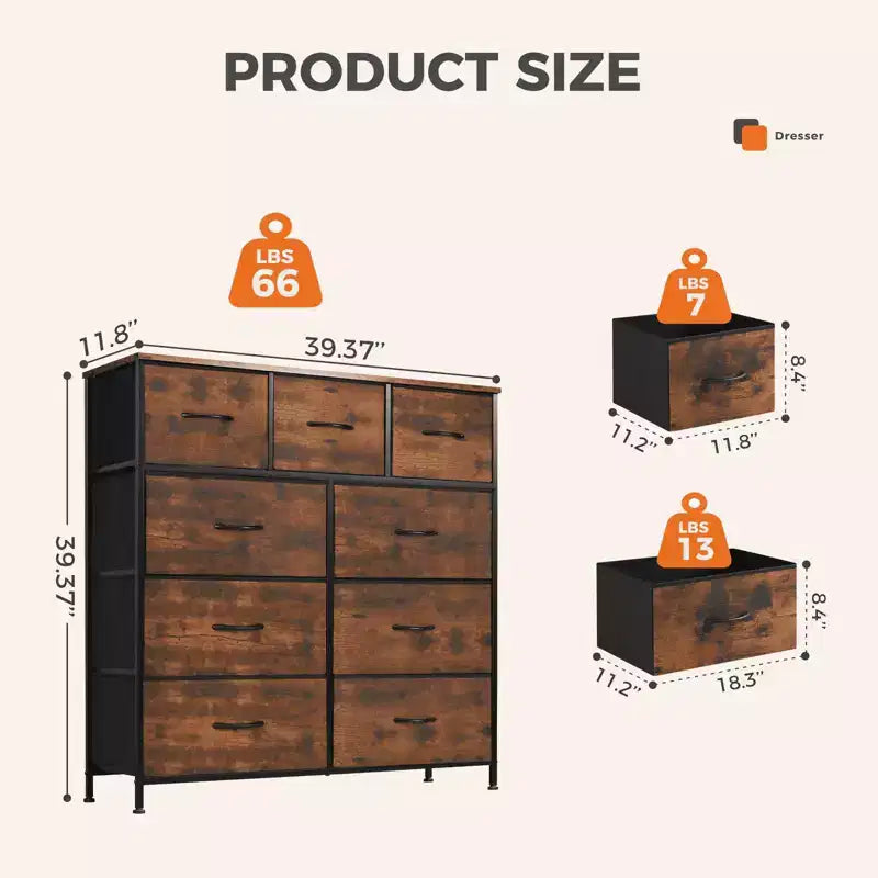 MAYEERTY Commode en tissu pour le rangement et l'organisation, Commode