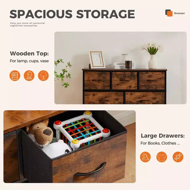 MAYEERTY Commode en tissu pour le rangement et l'organisation, Commode
