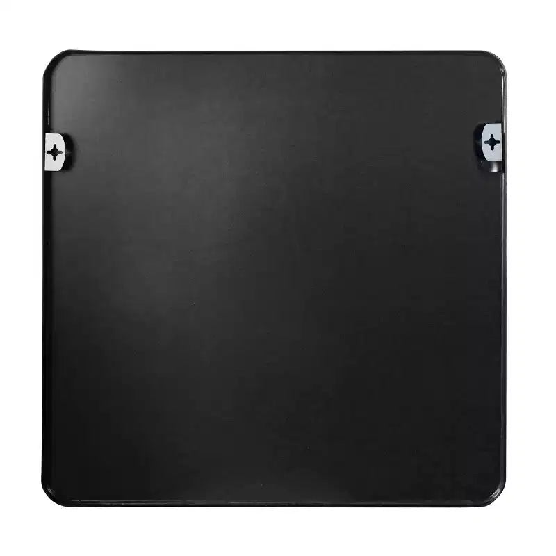 Miroir mural carré de salle de bain à cadre en métal noir - Élégant et durable