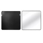 Miroir mural carré de salle de bain à cadre en métal noir - Élégant et durable