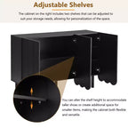 CLIHOME Meuble à chaussures minimaliste, Buffet avec étagères réglables, Grand meuble de rangement avec portes ondulées