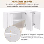 CLIHOME Meuble à chaussures minimaliste, Buffet avec étagères réglables, Grand meuble de rangement avec portes ondulées
